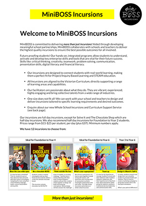 miniboss booklet page one