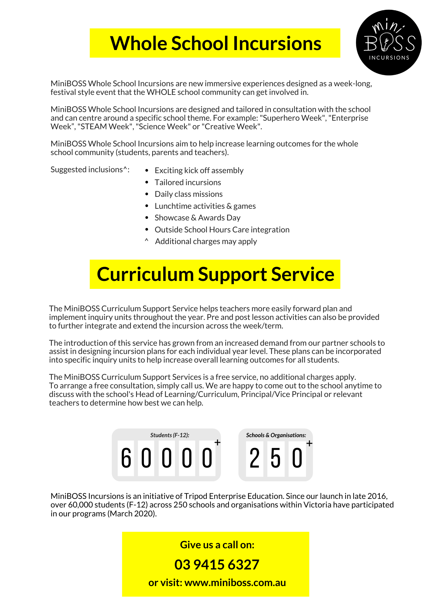 MiniBOSS Flyer 2020 page 4 miniboss booklet page three