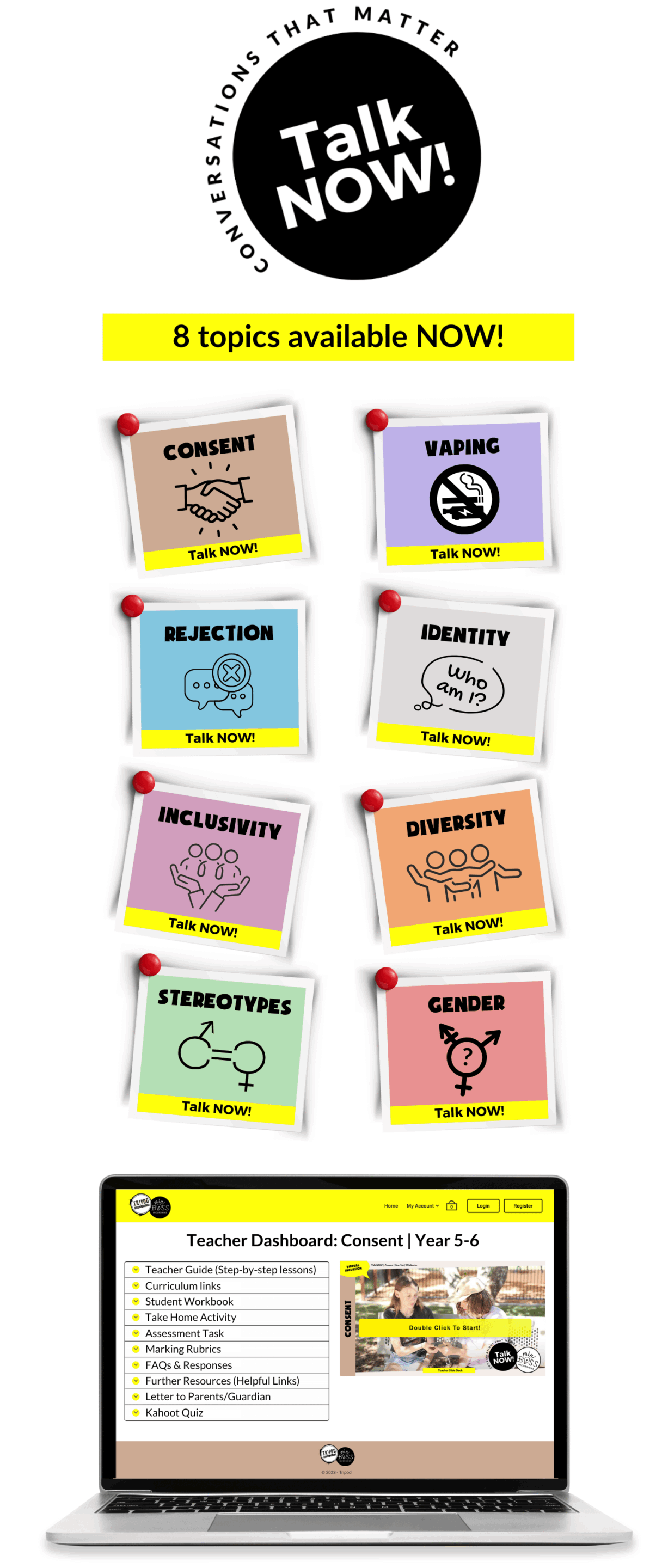 Talk NOW! Respectful Relationship Resource - Conversations that matter! Years 3 to 8